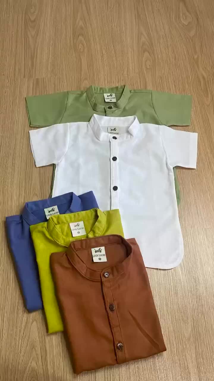 Little Lucas Kemeja Anak Laki Laki Katun Linen Baju Fashion 1 Tahun-7 Tahun