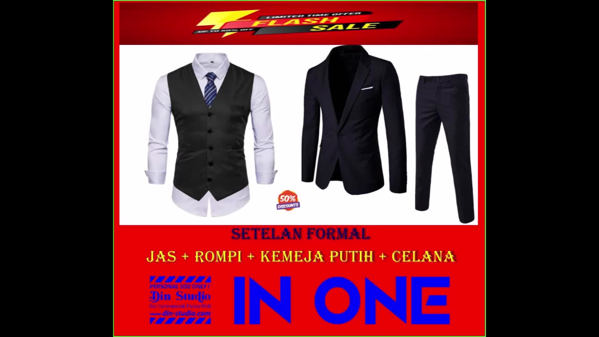 PAKET JAS 2in1 - BLAZER + CELANA BAHAN HIGH TWIST FORMAL KANTOR KERJA WISUDA PRIA PREWEDDING SETELAN Hitam Slimfit Semi