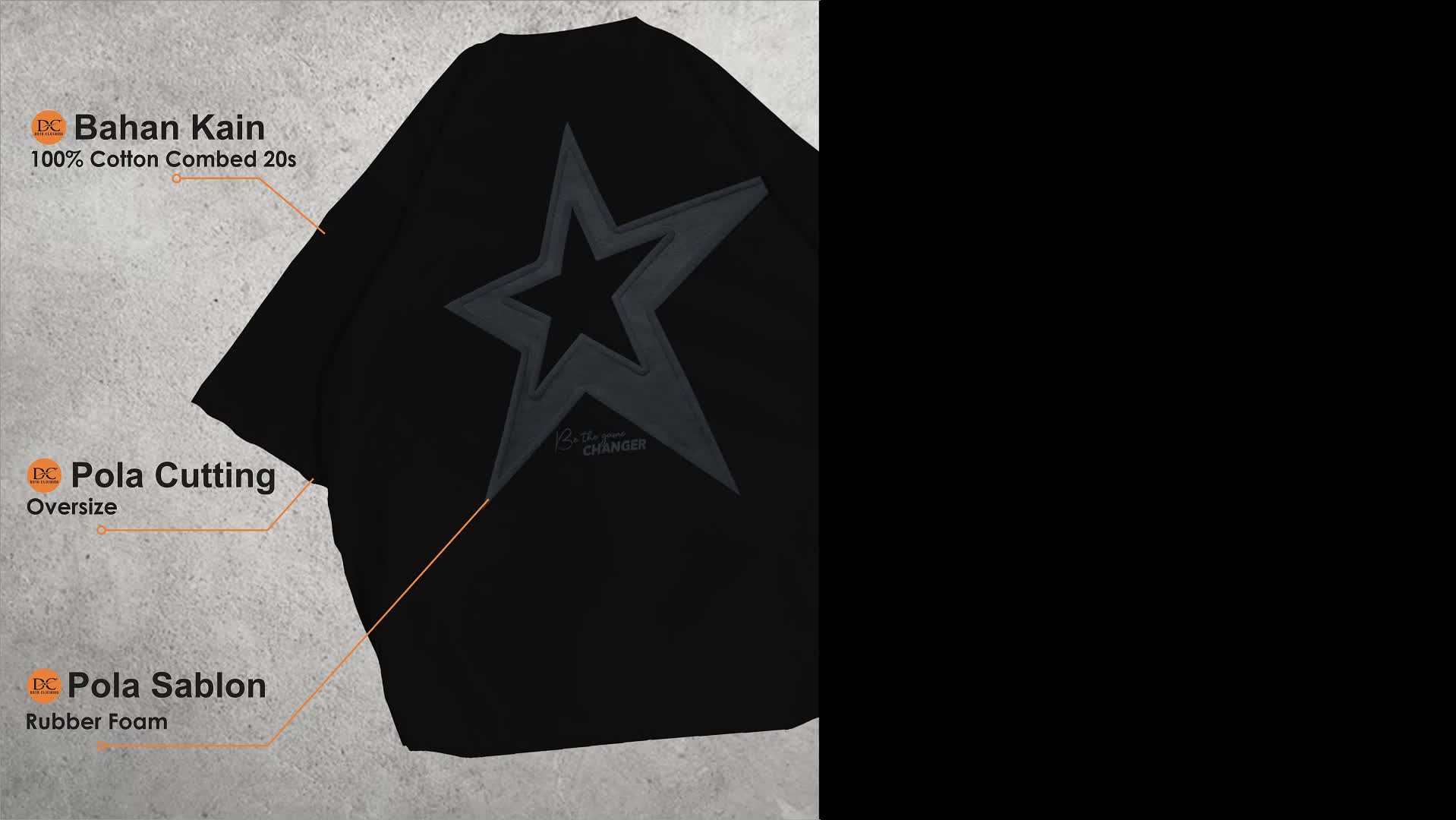 "STAR CHANGER" OVERZISE 20s T-SHIRT SABLON TIMBUL / BAJU KAOS OVERSIZE PRIA DISTRO STAR katun combed lembut Keren