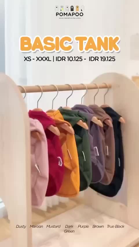 POMAPOO - Baju Kucing dan Baju Anjing Basic Tank