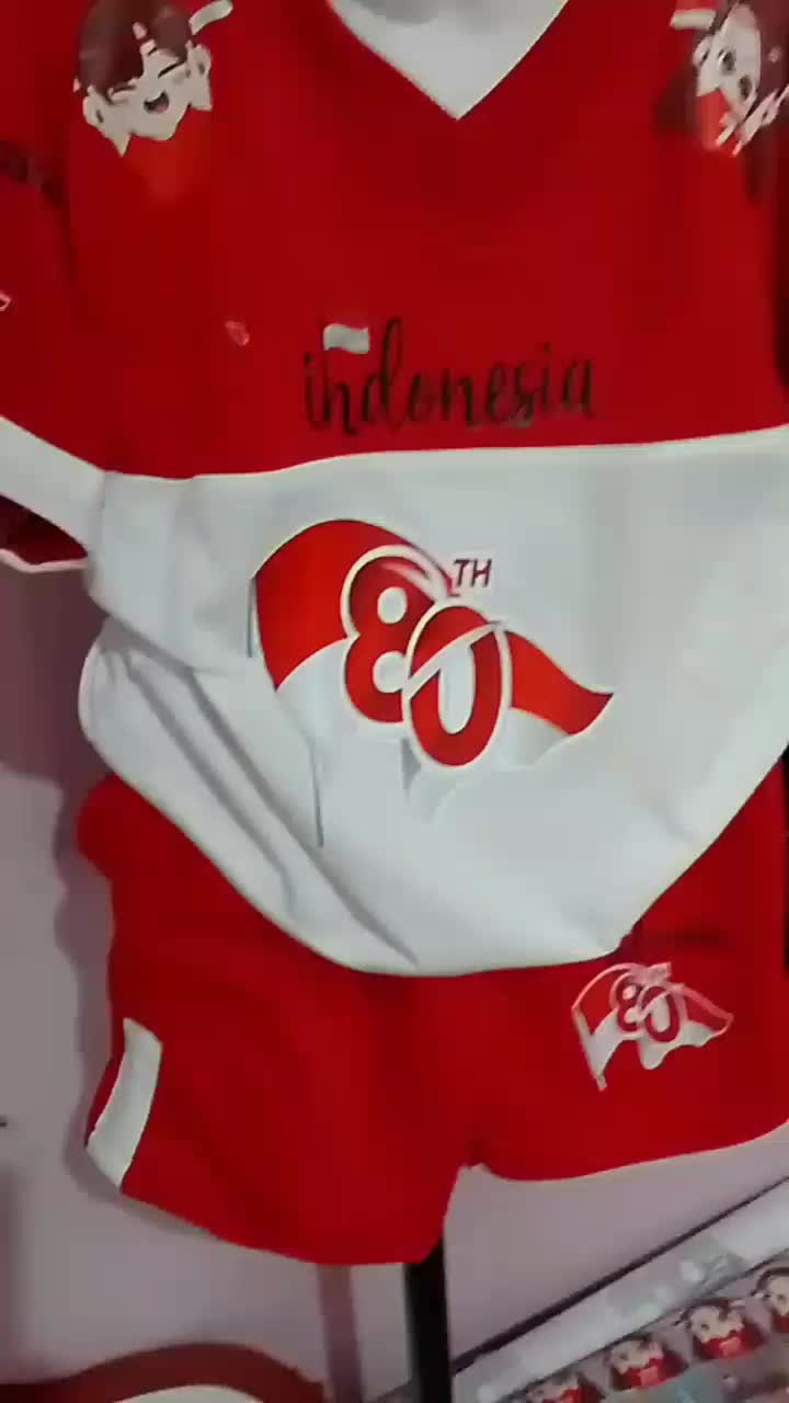 Setelan anak perempuan / setelan anak jersey/ setelan anak usia 1-8 tahun / setelan kemerdekaan / setelan tni .