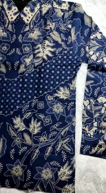 Batik Mahaprana Motif Dharanindra Navy Kemeja Batik Pria Bahan Katun Lembut Nyaman Lengan Panjang dan Pendek Slimfit Full Furing Premium MHP-126