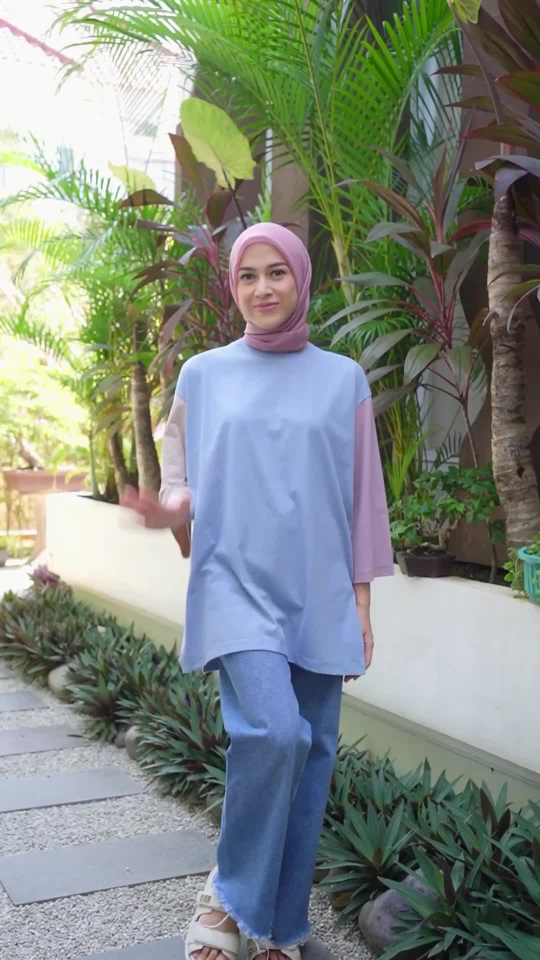 COTTONWAYS | COLORWAY OVERSIZED T-SHIRT | Atasan Kaos Wanita Oversize Basic Polos Katun Combed Panjang Warna Pastel dan Earth Tone | Colorway |