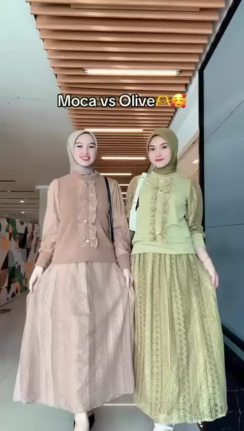 Parayou | One Set Malika Kombinasi Snowrib Set Hijab Aksen Kancing Setelan kondangan Wanita Mewah Elegan