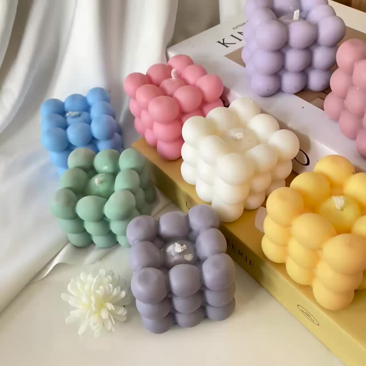 BUBBLE CUBE CANDLE KOREA AESTHETIC | KOREAN CANDLE | LILIN AROMATERAPI | LILIN WANGI | SCENTED CANDLE | LILIN LUCU | PROPERTI FOTO | LILIN UNIK | PENGHARUM RUANGAN