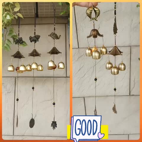 Lonceng Angin/Lonceng Hiasan Pintu/Fungling Wind Chime/Lonceng Gantung Bahan Tembaga Untuk Pintu Hadiah Buah Dinding Ramadan ekstraseru nikel modern dekorasi gantung Mobil