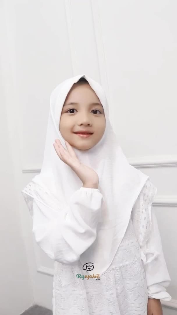 Gamis Anak Putih Safza Manasik Haji Usia 2-11 tahun Set Hijab Crinkle Airflow Premium