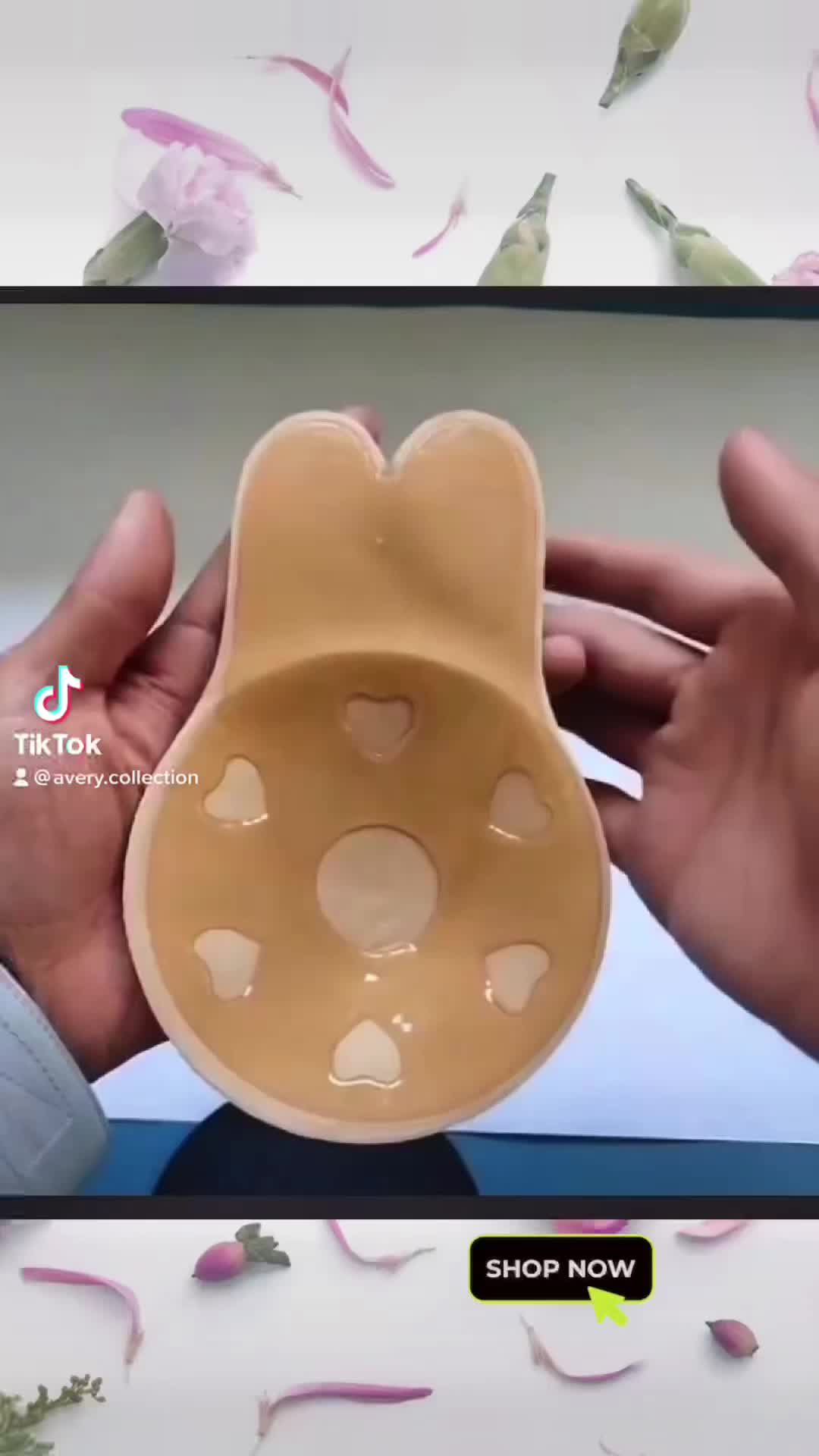 Push-Up Rabbit Bra, Invisible Breathable Bra, Reusable Nipple Cover Pad, Party Bra, Bra Kelinci Tempel, Beha Penutup Puting Payudara, Pear Bra Pad Bh