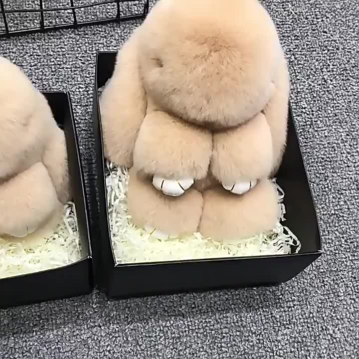 Boneka Kelinci Rex Imitasi Gantungan Tas & Mobil  Desain Lucu Anti Gores Aksesoris