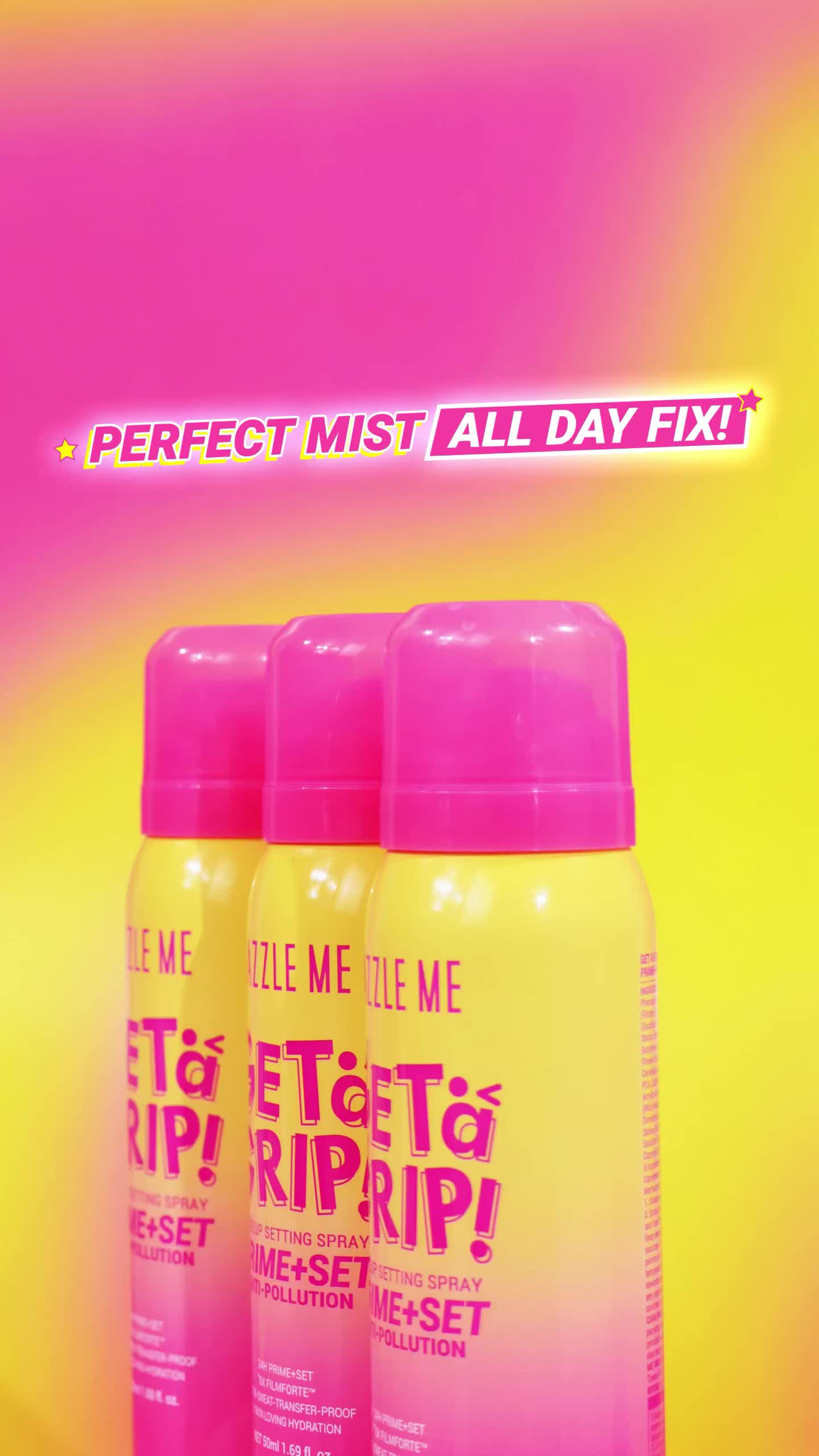 [SPECIAL EDITION] DAZZLE ME Get a Grip! Prime+Set Anti-Pollution Makeup Setting Spray Aerosol Waterproof Sweatproof Transferproof 6X Tahan Lama Long-lasting