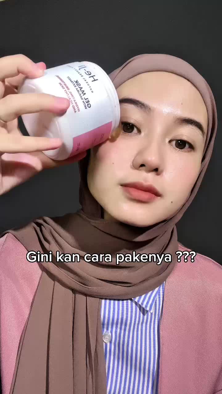 [HE-JI] Gel Mask With Sakura Extract - Masker Gel Wajah Melembabkan, Mencerahkan & Menenangkan I Niacinamide 2%, Extract Sakura, 5x Ceramide & Centella Asiatica - UJI LAB SIG & BPOM APPROVED