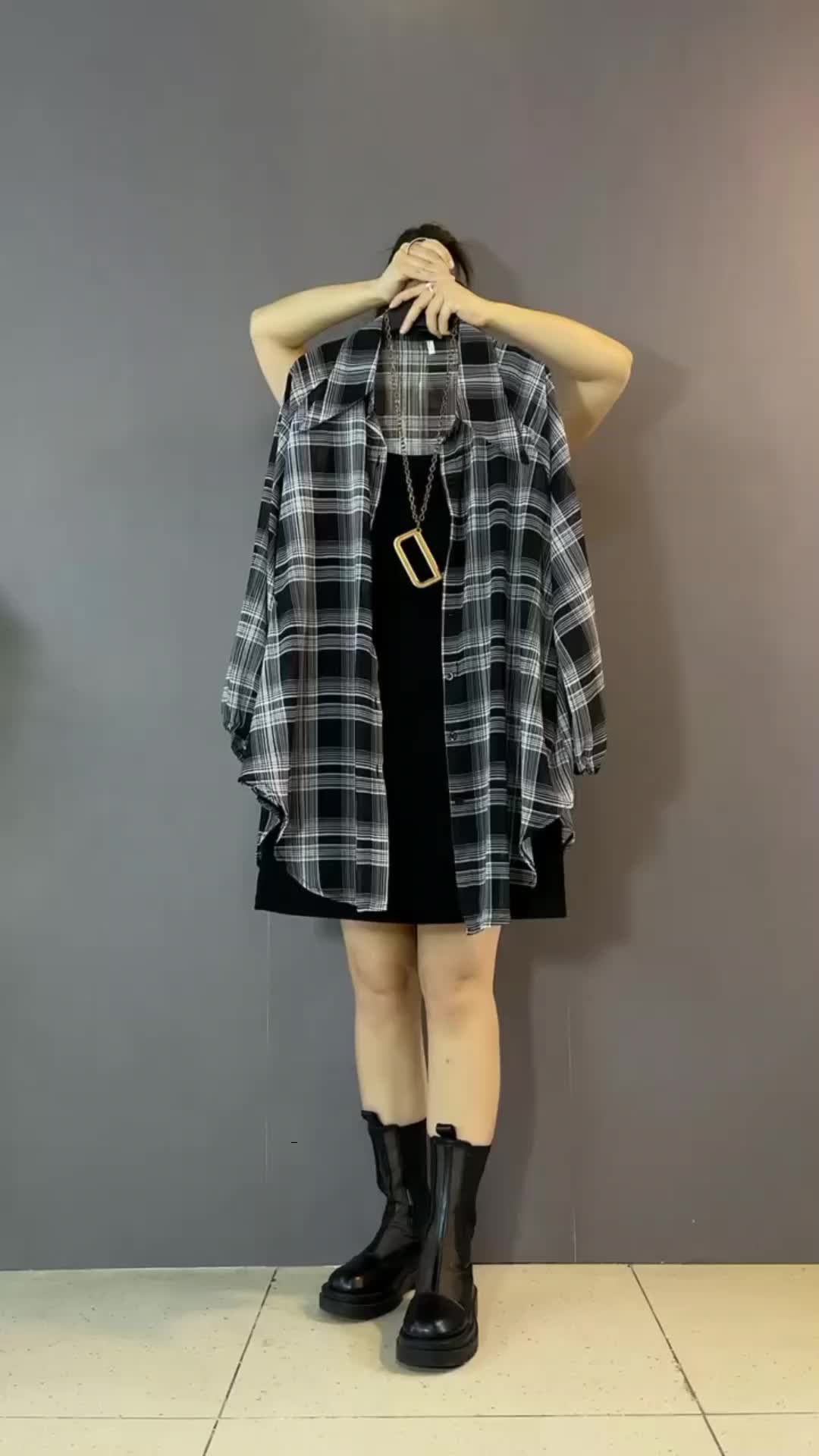Set Busana Kemeja dan Gaun Wanita Plus Ukuran FANMU Musim Panas 2025 - Baju Casual Satin Celana Pendek Linen Setelan Hitam Setelan Hitam