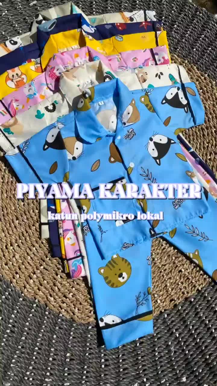 Piyama cowok/piyama anak/piyama mikro/piyama karakter/piyama murah/piyama Tidur bayi Lengan pendek Pas Multicoloured Sleepwear Loose-fitting