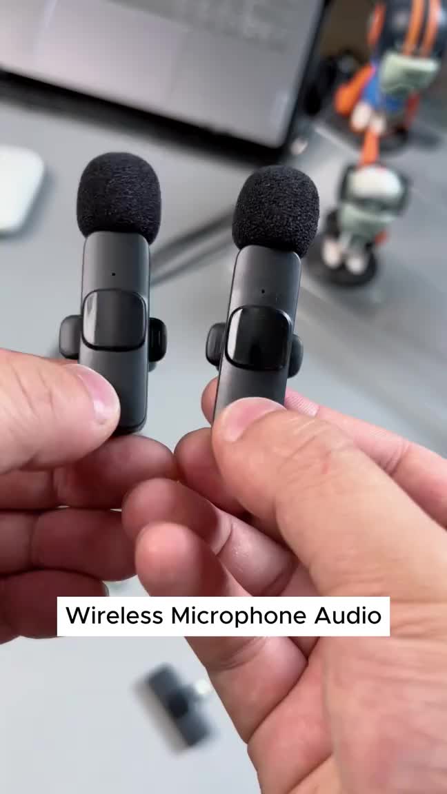 Mikrofon Wireless K9 Portable Dual | 2 Mic Clip-on Vlog | Suara Jernih Microphone Plastik