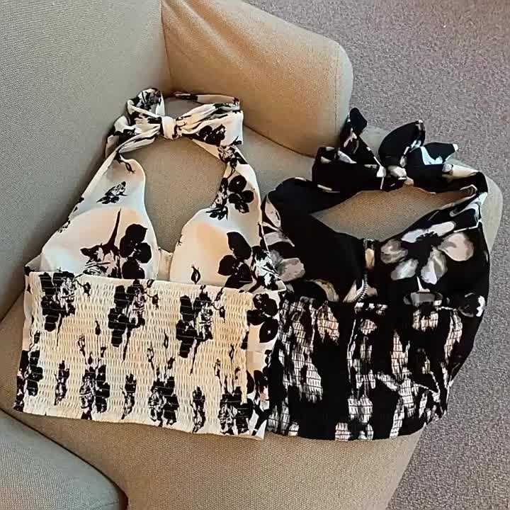 Rompi Wanita Desain Rasa Niche Perempuan Seksi Short Tube Top Backless Top Dengan Bantalan Dada