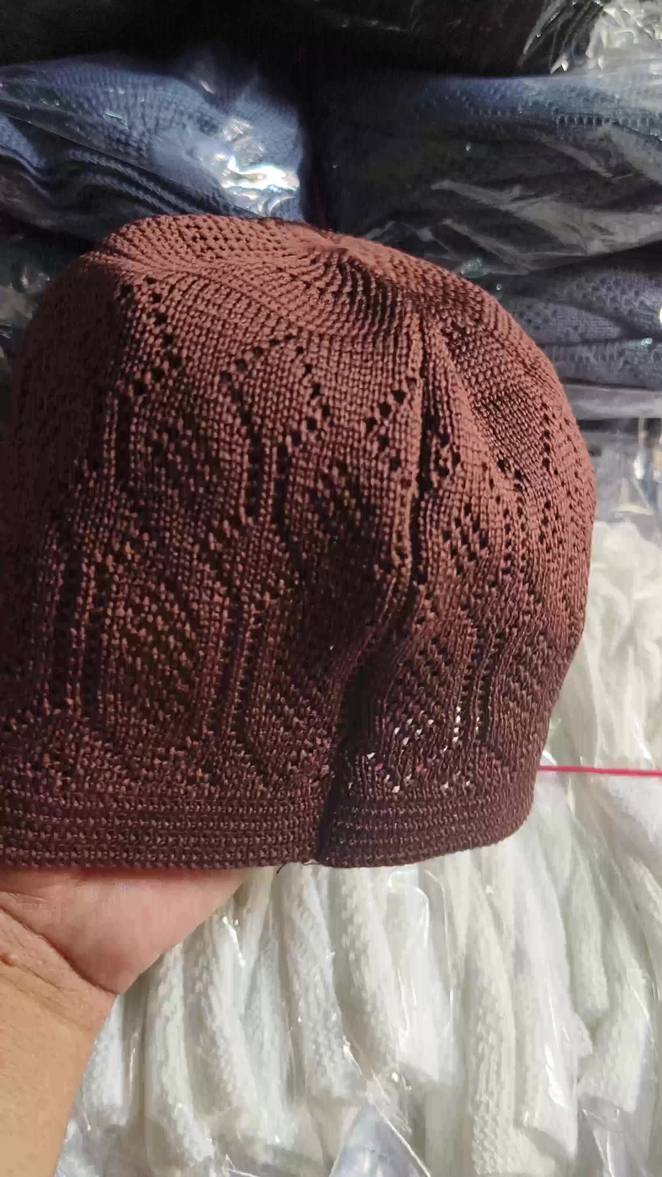 Peci Rajut Polos Motif Mercan Super Tebel Elastis