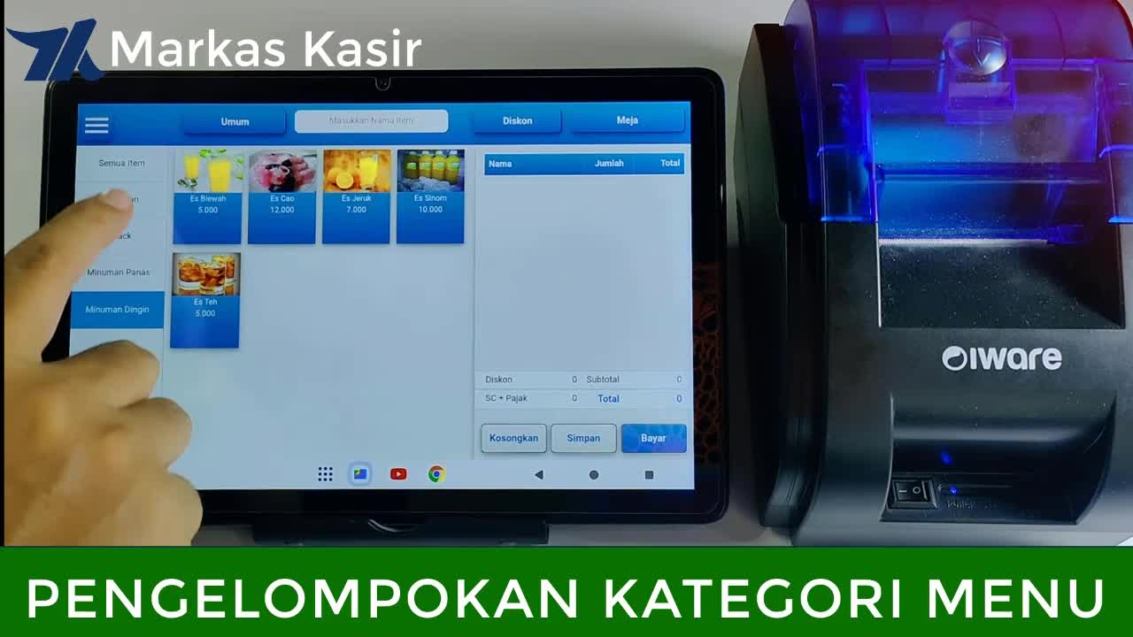 Paket Mesin Kasir Full Set Lengkap Android Resto Cafe Toko Retail Segala Usaha Software Program Kasir Android