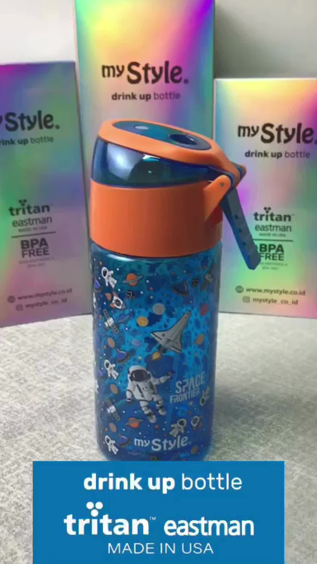 My Style TM 1158 Junior Mist Spray & Drink TRITAN Bottle 450ml for Boys Botol Minum