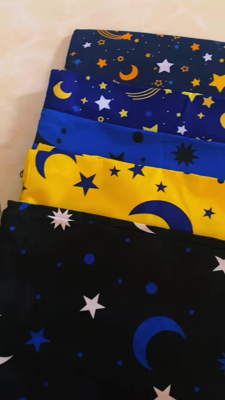 Sarung Bantal Guling Premium Motif Bulan Bintang Dilengkapi Resleting Kain Katun