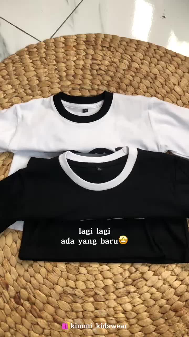 Kimmikids Kaos Anak Cowo Cewe Ringer Tee Usia 3-10 Tahun Sablon Timbul Cotton Combed 24s Fashion Anak