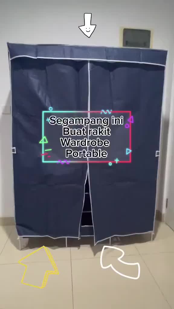 DGREAT Lemari Pakaian Kain Portable Import 3 Sisi Praktis Premium Matte Elegant 88130