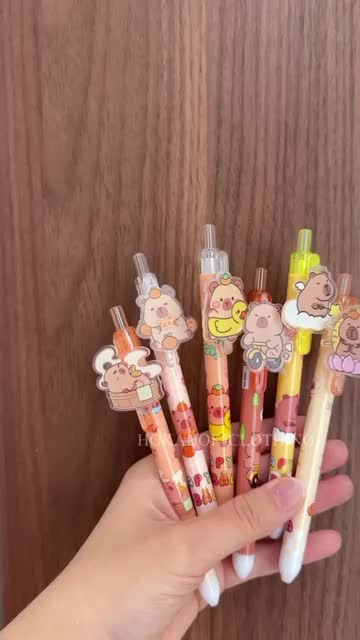 Pulpen gel LABUBU, CAPYBARA, PANDA lucu alat tulis sekolah / pulpen karakter anak sekolah