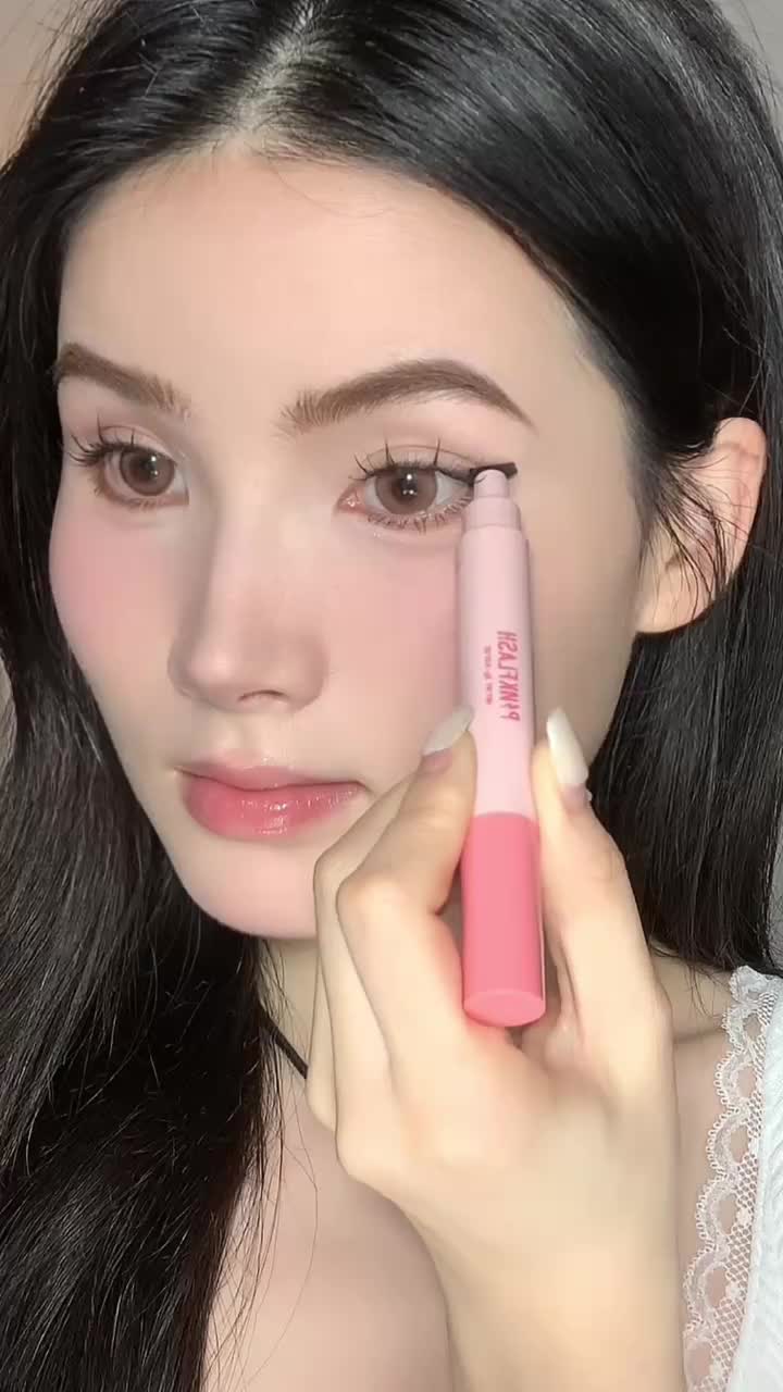 [Official]PINKFLASH #QuickShape Lasting Winged Eyeliner Stamp 2-in-1 High Pigment Easy to use