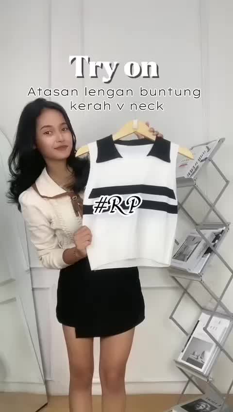 AJW [RP] Basic Top Knit | Vest Rajut Wanita Premium | Baju Rajut Wanita | Kaos Rajut Remaja Kekinian | Atasan Rajut Remaja Sleeveless Tanpa Lengan