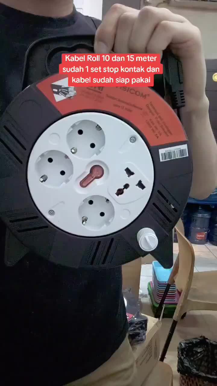 VISICOM Kabel Roll 4 Lubang 15 Meter 10 Meter 15 m 10 m KUNINGAN SNI