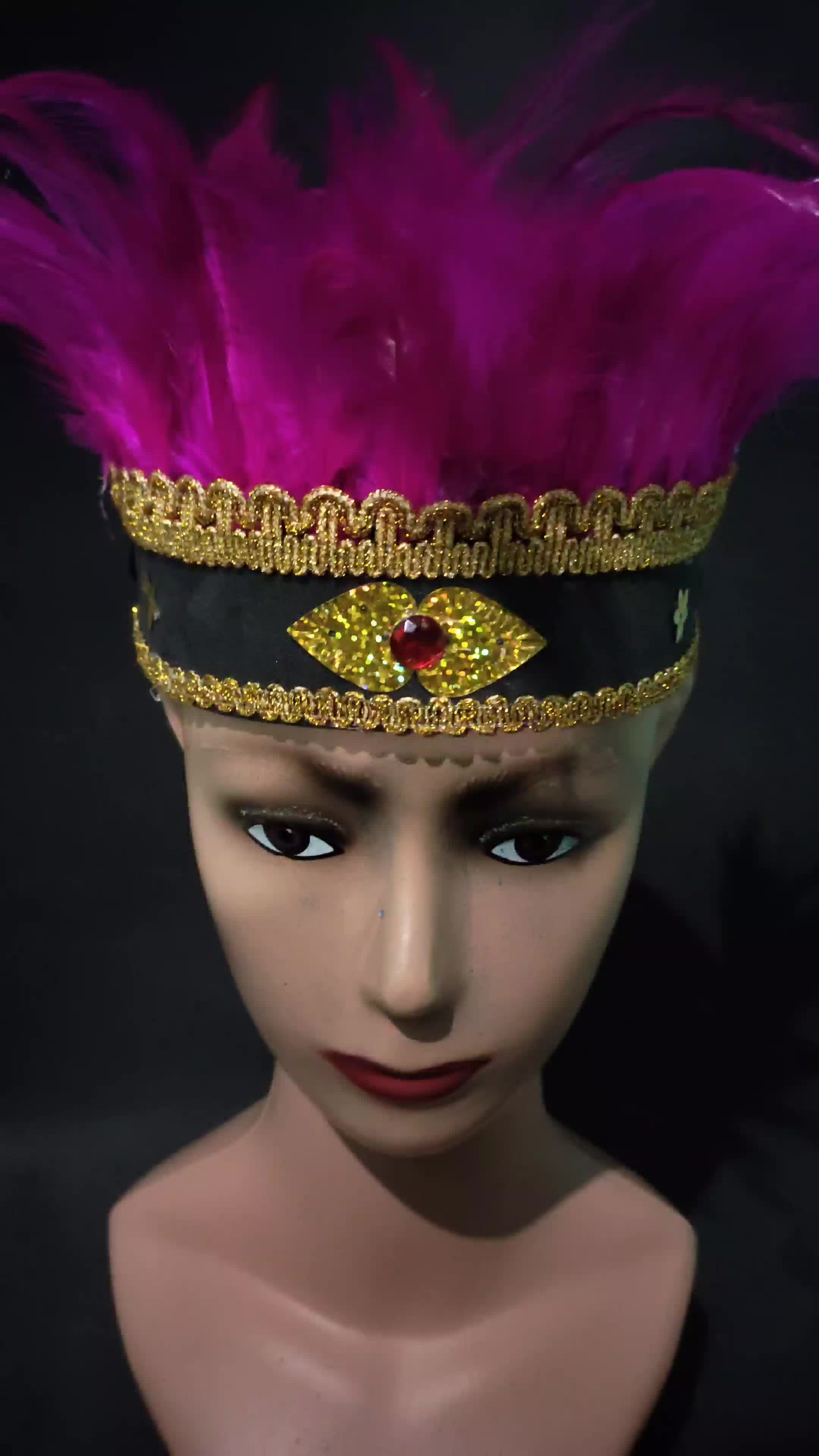 hiasan kepala mahkota bulu pink/putih bisa dipakai untuk anak dan dewasa cocok untuk semua acara Elegan