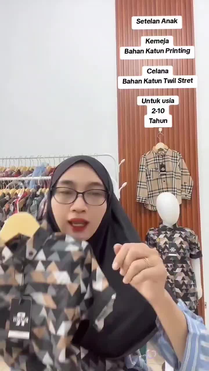 Setelan Anak Laki laki Terbaru Katun Premium Set Baju Kemeja Motif Anak Lengan Pendek Set Kids KF133 Fashion