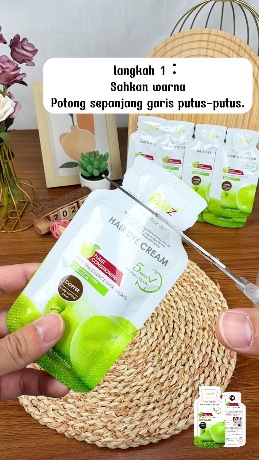 【5bungkus x 30ml +Masker rambut gratis】 Mewarnai rambut di rumah itu mudah, simpel dan mudah dipelajari Dye Pewarna