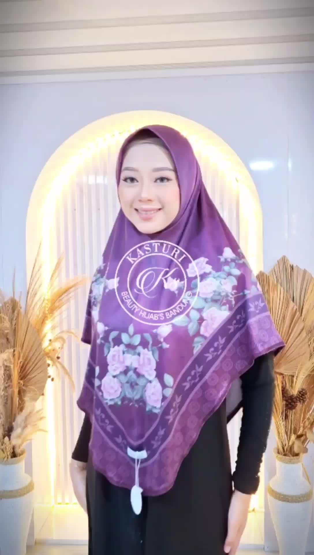 Kasturi hijab bergo instan daily motip printing Azizah Pet malay Bunga Muslim Kerudung Simple Busa Kombinasi Variasi