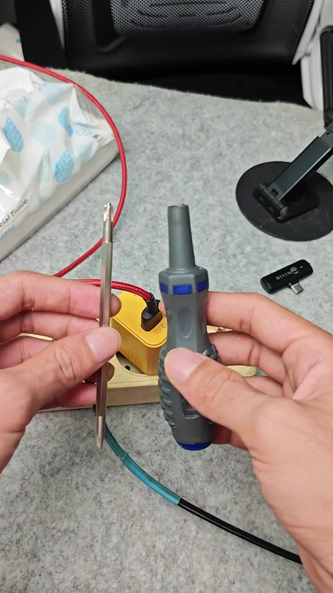 Obeng Testpen Bolak Balik Tespen Test Pen Tes Pen Induksi Min Plus 2 Dual LED Alat Deteksi Cek Ukur Kabel Putus Tester Arus Listrik