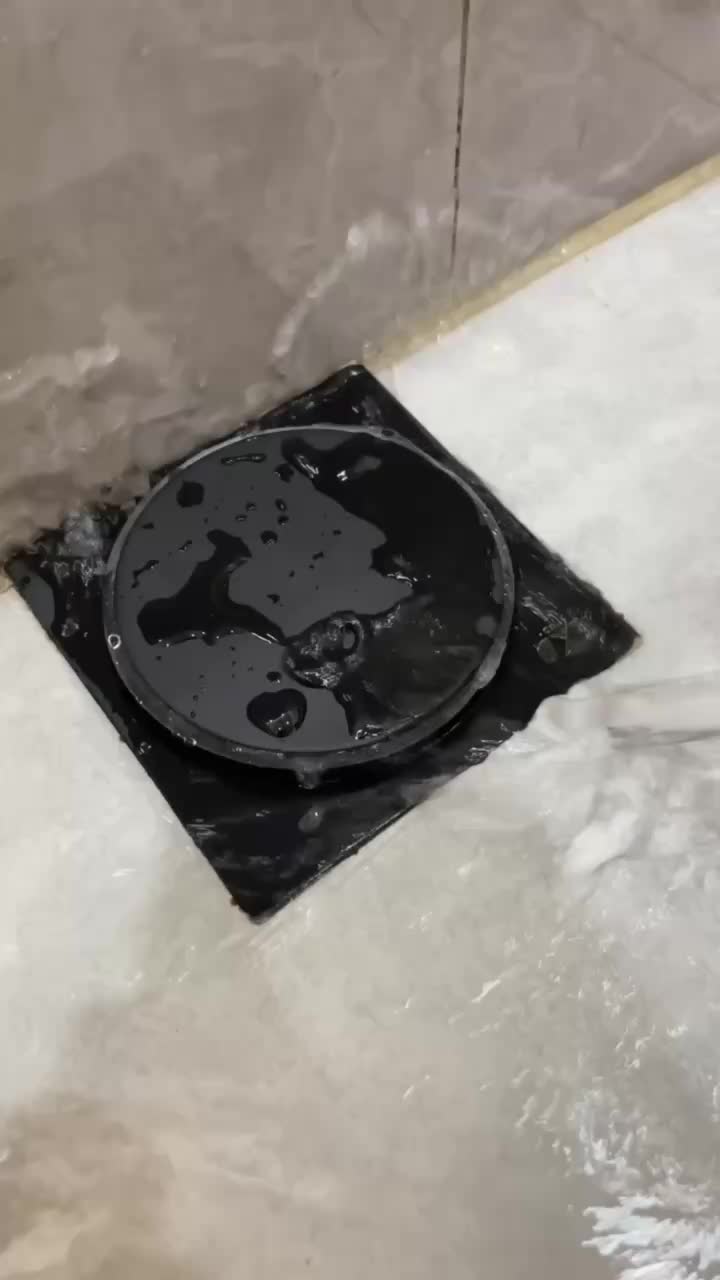 Saringan Got Injak Hitam Floor Drain Stainless Saringan Kamar Mandi Floor Drain Kamar Mandi Saringan Got Kamar Mandi Stainless Sus 304 Anti Karat dan Anti Serangga 2 Tampilan tutup lubang air Keran