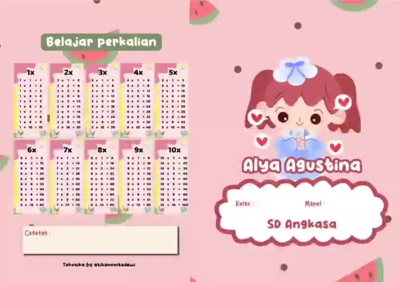 Buku Tulis Anak Custom Nama dan Gambar Cocok untuk Anak Sekolah Buku Belajar dan Menulis 32 Lembar 38 Lembar 58 Lembar Cover Berbagai Desain - Books Paper