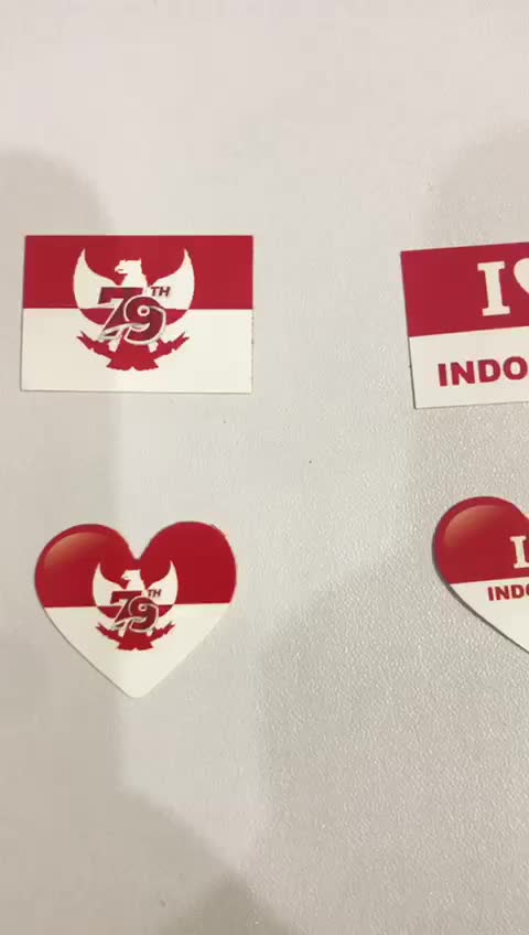 Stiker Pipi Hati Bendera Merah Putih HUT RI isi 30 pcs