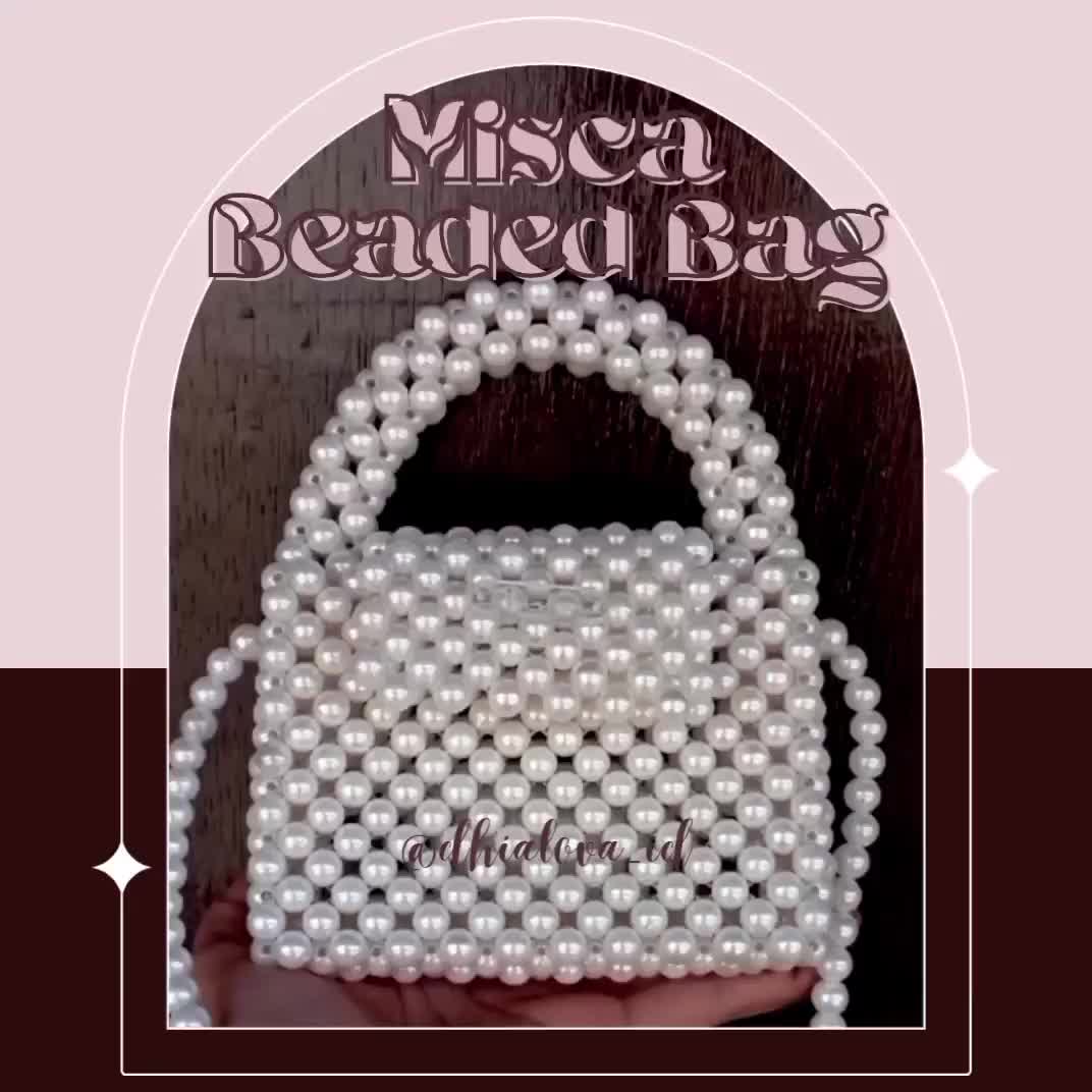 Misca M Pearl Bag | Bead Bag | Tas Manik | Tas Mutiara | Tas Slempang Wanita Hitam