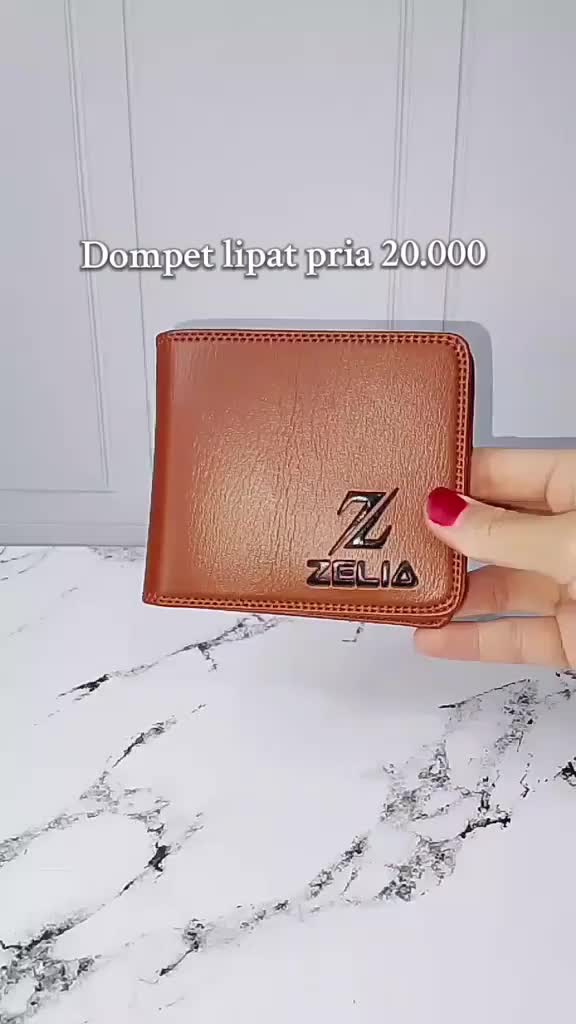 dompet pendek banyak sekat kulit pu sintetis ZELIA pria dan wanita