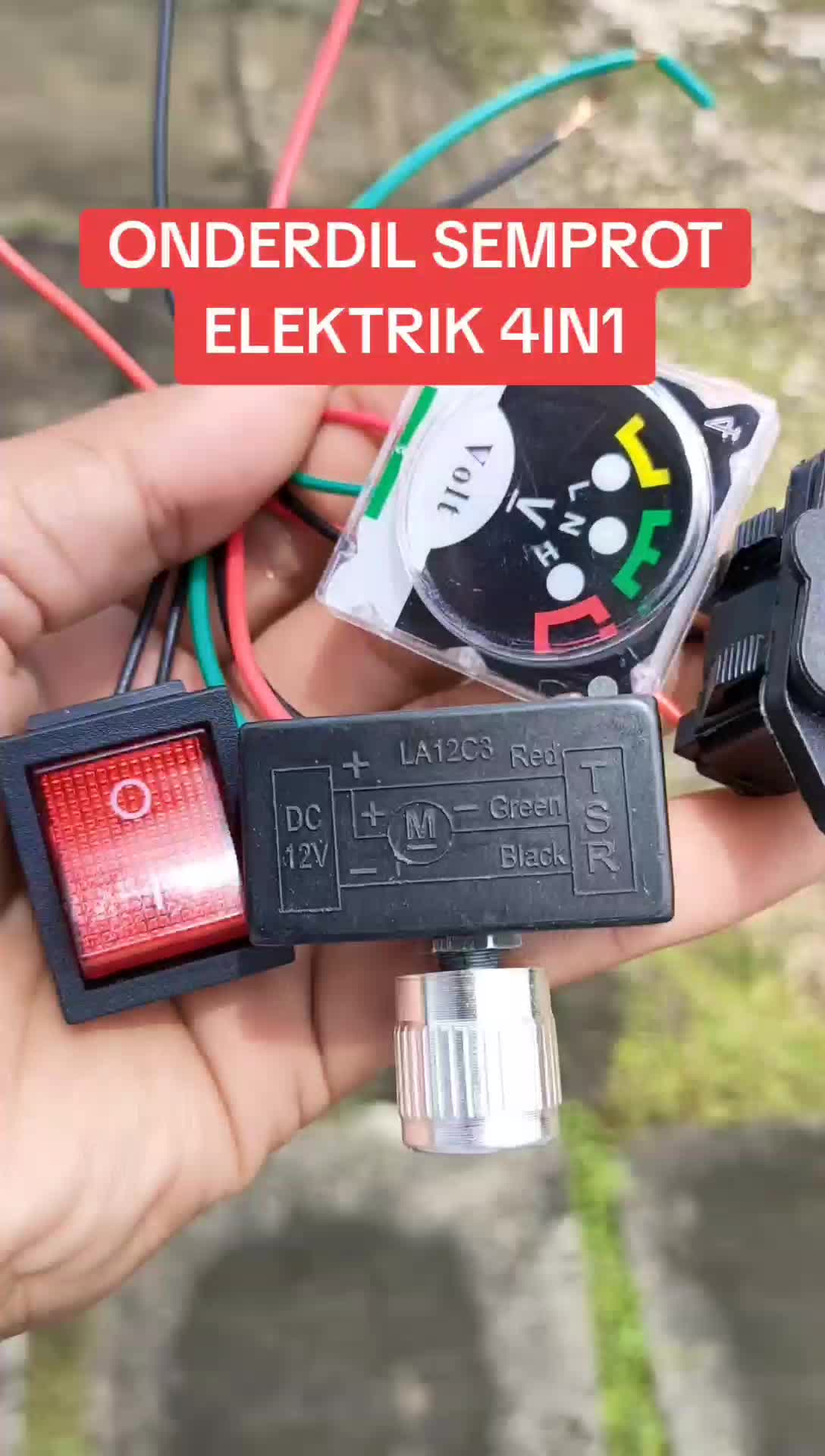 4PCS Onderdil Sprayer elektrik semprot pertanian tombol on off socket charger potensio voltmeter untuk perbaikan Semprotan pertanian