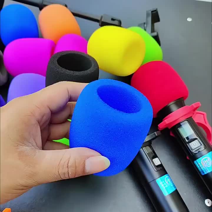 Microphone Cover 3-piece set cincin silikon Anti-roll Microphone kaca depan Foam Cover Handheld nirkabel Anti-slip