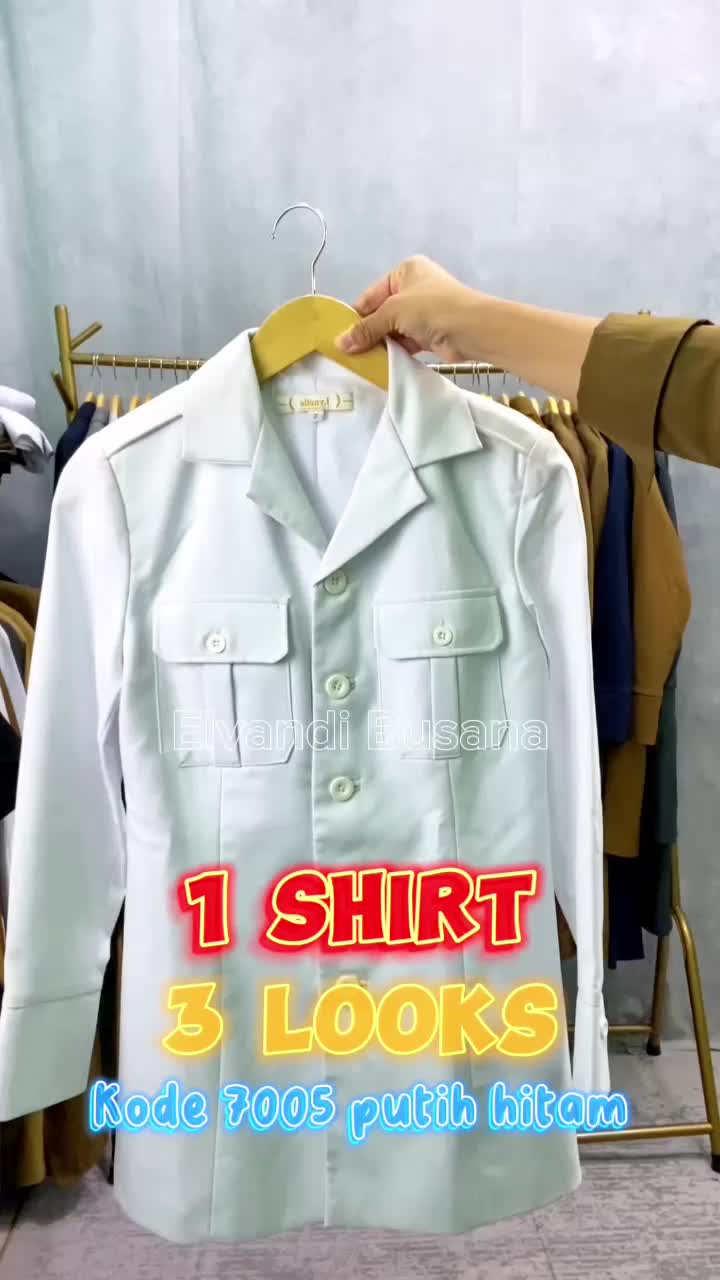Setelan jas wanita / Seragam kerja blazer wanita / Seragam guru / Setelan baju guru wanita - 7005 Putih hitam Setelan Rok / Celana Panjang