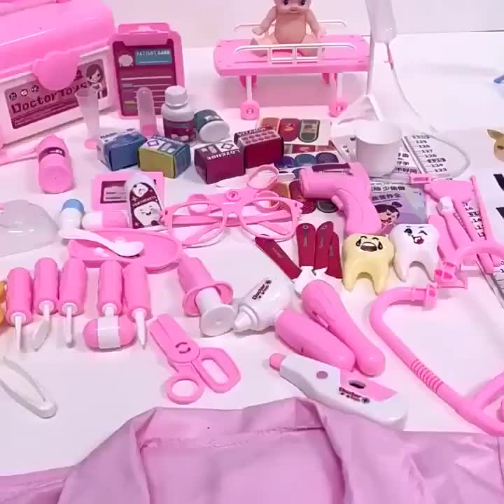 【24H】47/63/73Pcs Mainan Anak Doctor Koper Mainan Anak Anak Perempuan Dokter Dokteran Set Lengkap PlaySet Mainan Edukasi Kids Toy mainana  nakperempuan