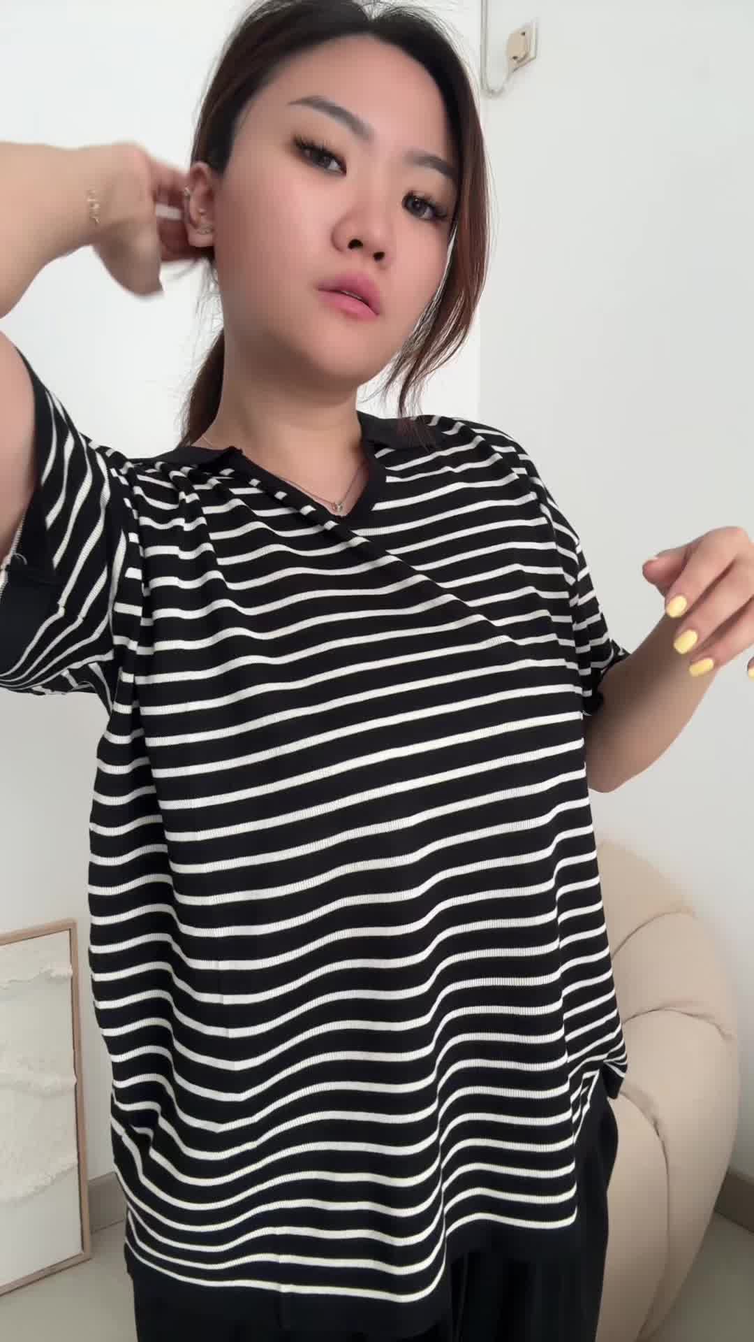 Pluffyschoice Rita Oversized Stripes Top Baju Atasan Wanita