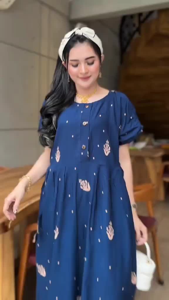 DRESS DASTER JUMBO LD 120 MURAH KUALITAS PREMIUM - DASTER JUMBO BUSUI KANCING DEPAN - DASTER TERBARU 2024 KEKINIAN - DASTER BAHAN RAYON TEBAL Kain Motif Daun Printing Wanita Bumil