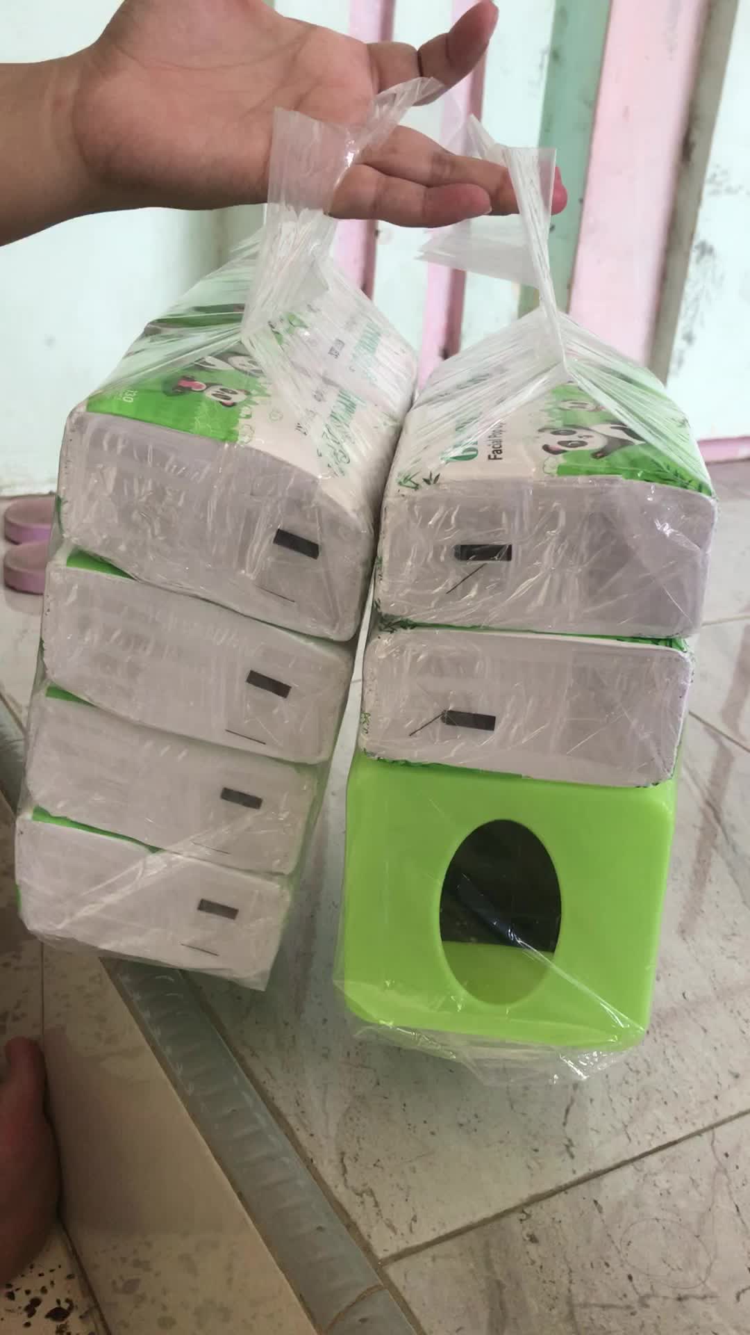 Facial tissue pop up green 12pcs FREE 2pcs kotak/dispenser tisu
