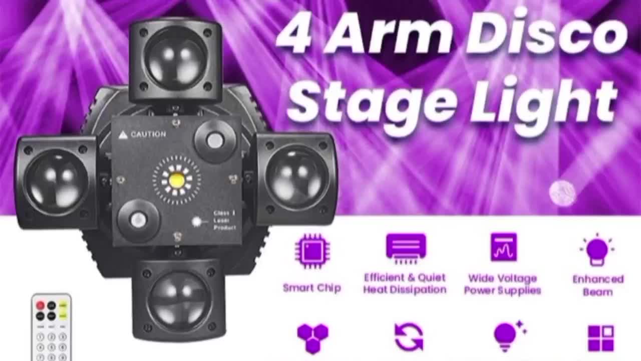 ALIEN Lampu Sorot Panggung Disco Pesta LED Laser Beam Disco RGBW Moving Head DMX512 48W