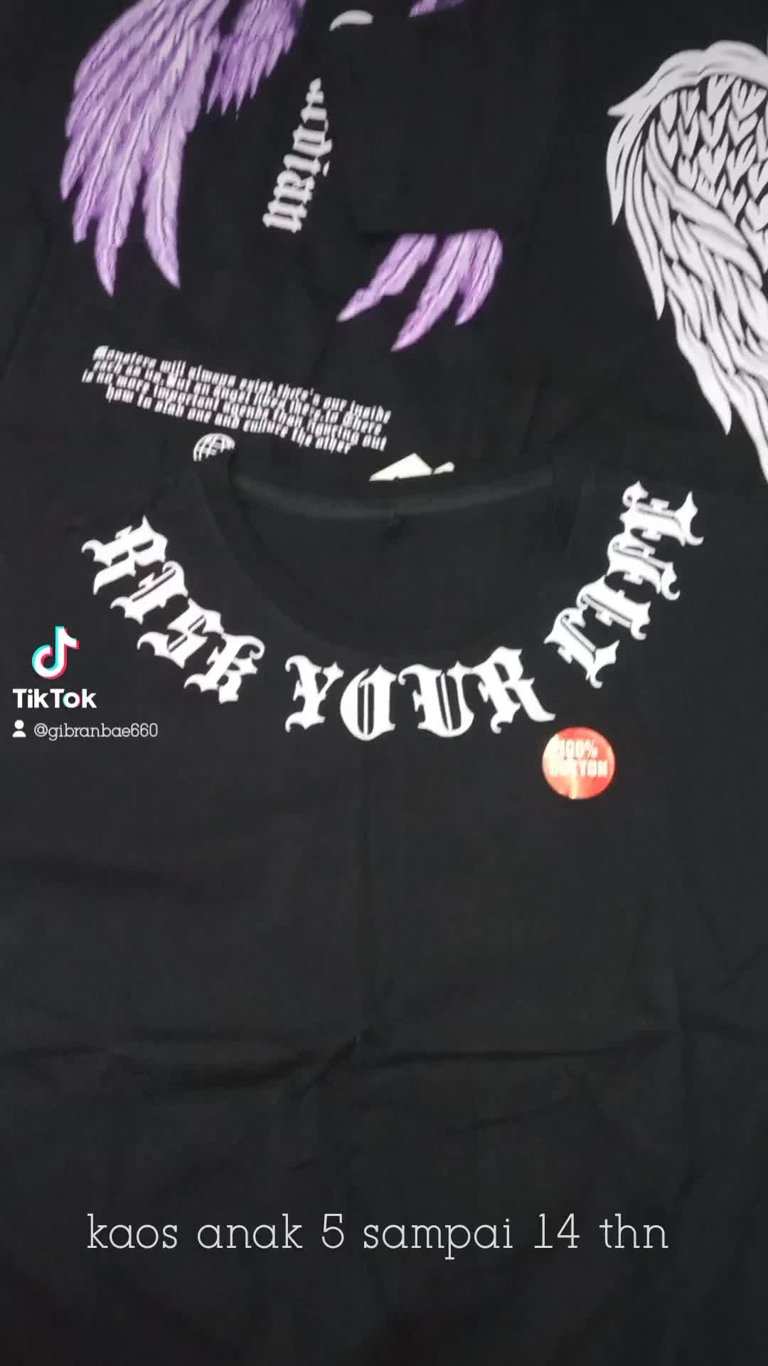 Baju Anak Kaos Sayap Angel Usia 5-14 Tahun - Fashion baju  samurai