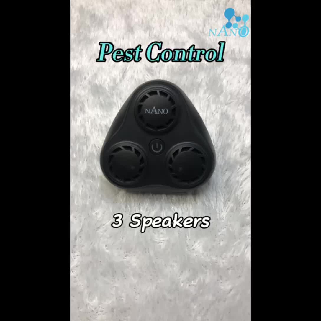 Nano Alat Pengusir Tikus Ultrasonic Pest Repeller 3 Speaker - Hitam