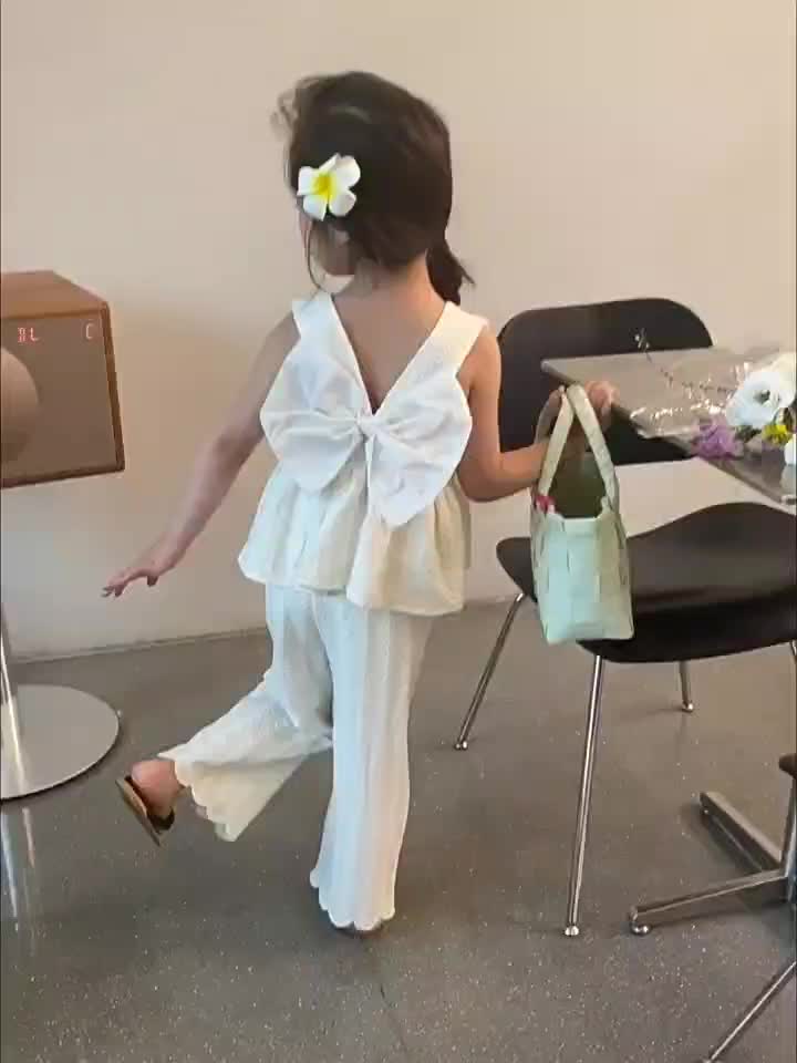 Yacoo Setelan Anak Perempuan Putih Import dengan Pita dan Kotak Kado - Kids Fashion - Set Baju